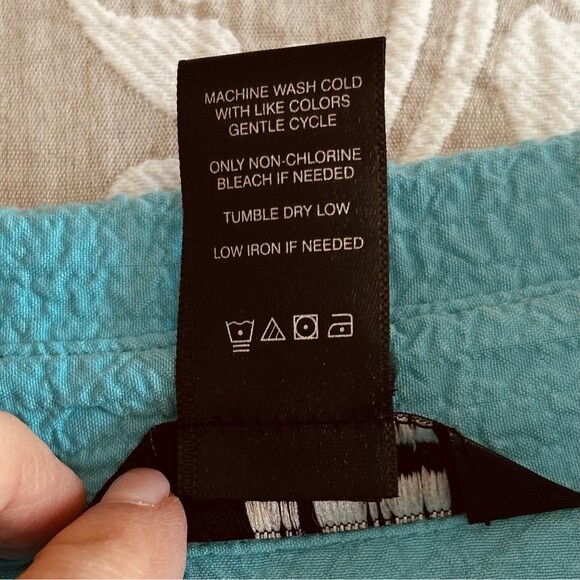 Ali Miles Blouse Women 3X Turquoise Texturd Lagenlook Comfy Classic Asymmetrical - Picture 4 of 14